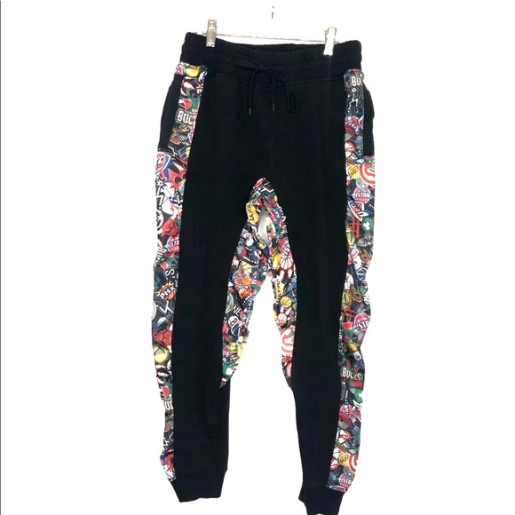 NBA Basketball Teams Sweatpants Black Size S - Picture 1 of 9